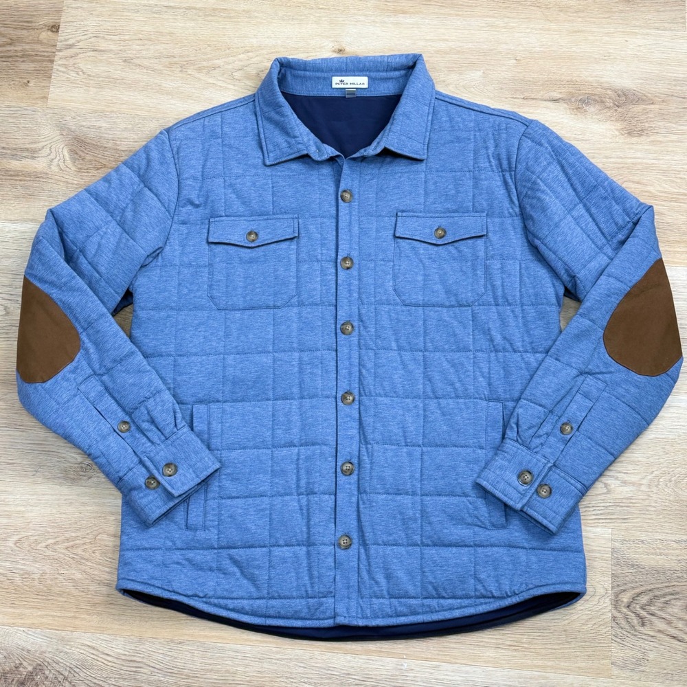 Peter Millar Crown Quilted Shirt Jacket Men XL Fall Pima Silk Blend LNWOT